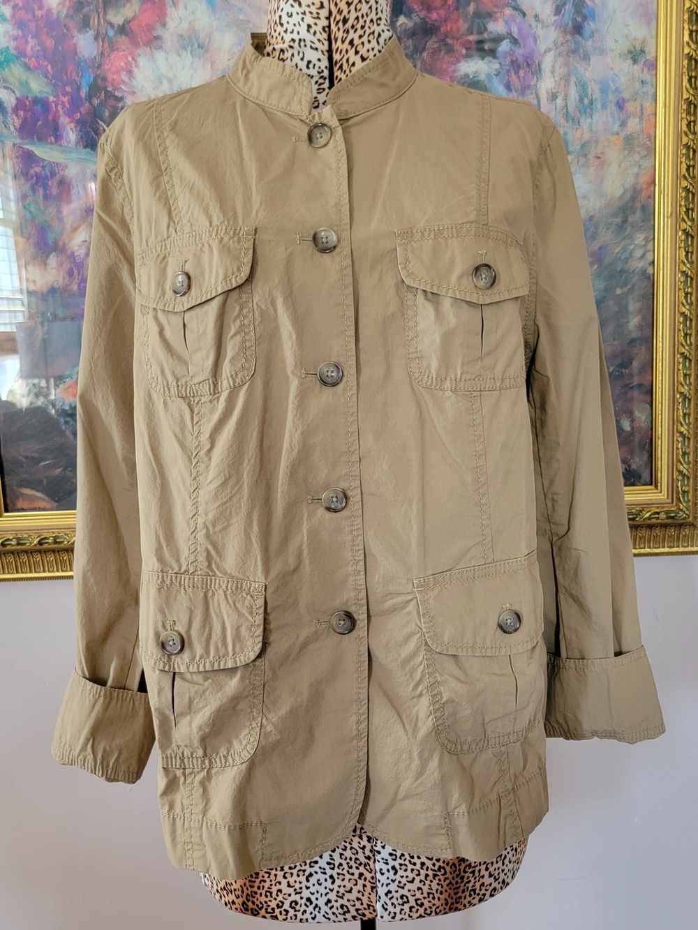 NWT Lands' End Tan Utility Jacket